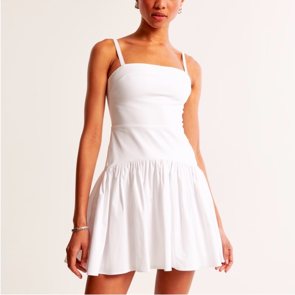 Abercrombie and Fitch white drop waist mini dress LP